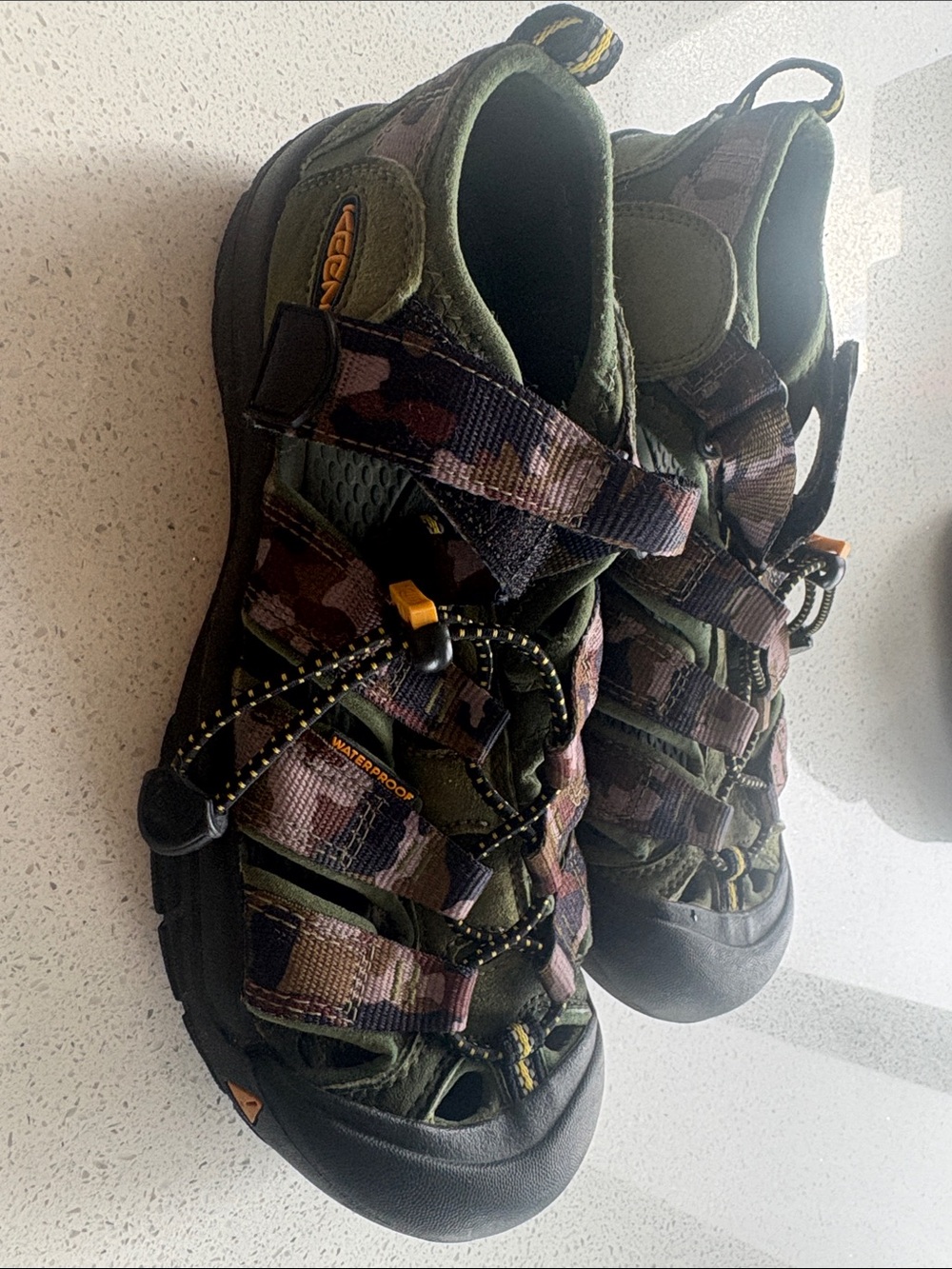 KEEN youth Olive Green Camo Waterproof Sport Sandals